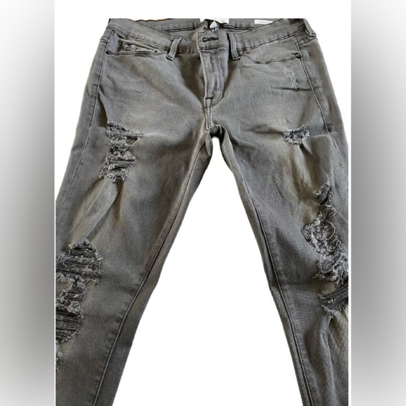 FRAME "Le SKinny de Jeanne" Skinny Jeans Ripped Style Gray Size 30 - Picture 5 of 12